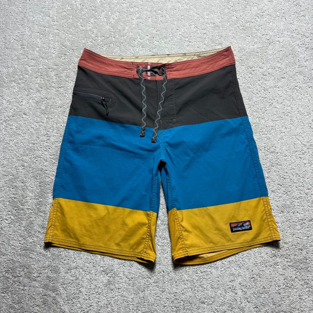Patagonia Board Shorts Mens 32 Wavefarer Stretch Colorblock Surf Beach Swim
